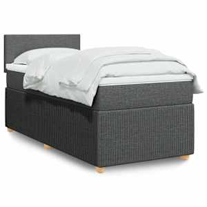 Box spring postel s matrací tmavě šedá 90x190 cm textil - obrázek 1