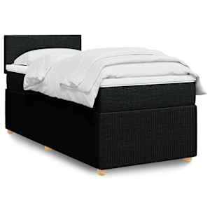 Box spring postel s matrací černá 90x190 cm textil - obrázek 1