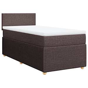 Box spring postel s matrací tmavě hnědá 90x190 cm textil - obrázek 2