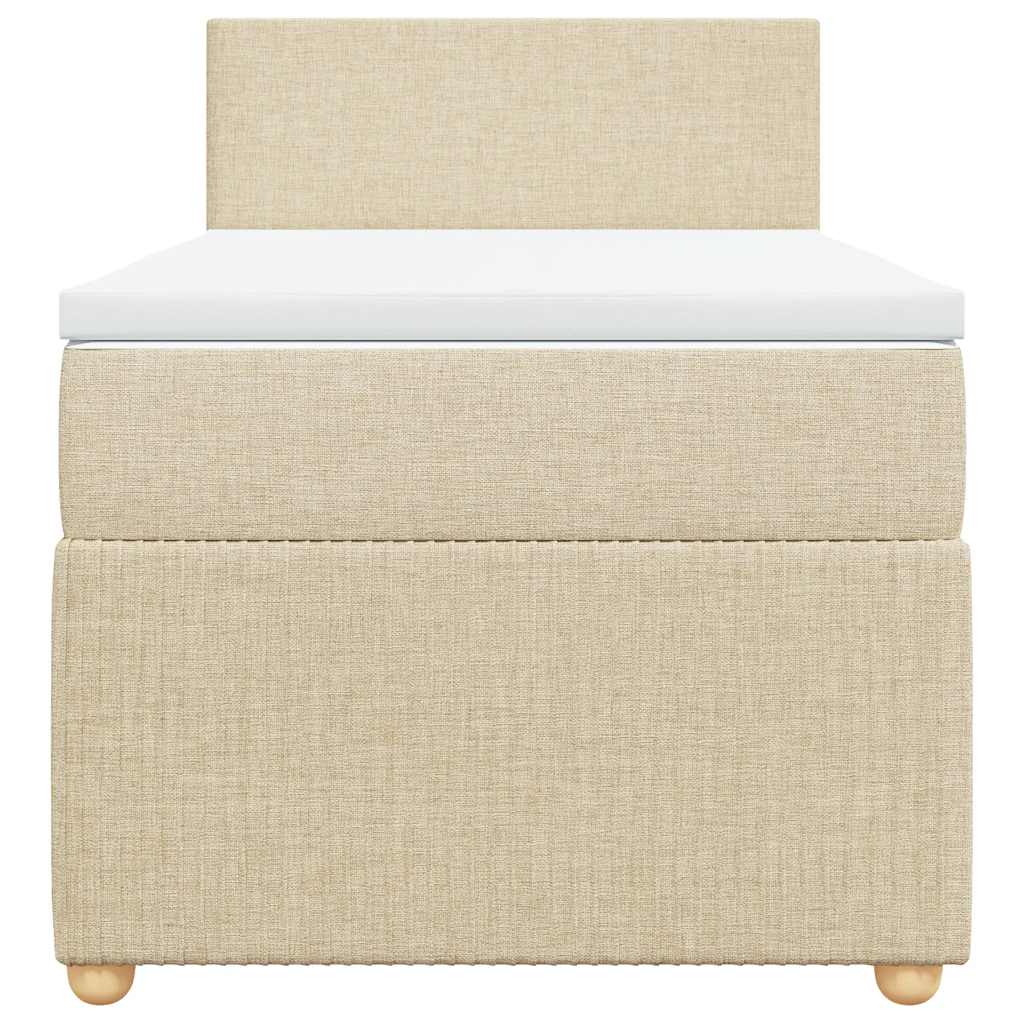 vidaXL Boxspring met matras stof crèmekleurig 90x190 cm, foto 4