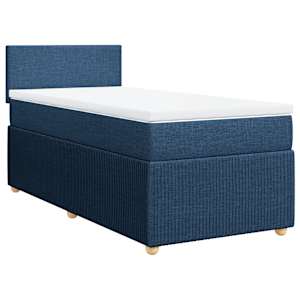 Box spring postel s matrací modrá 90x190 cm textil - obrázek 2