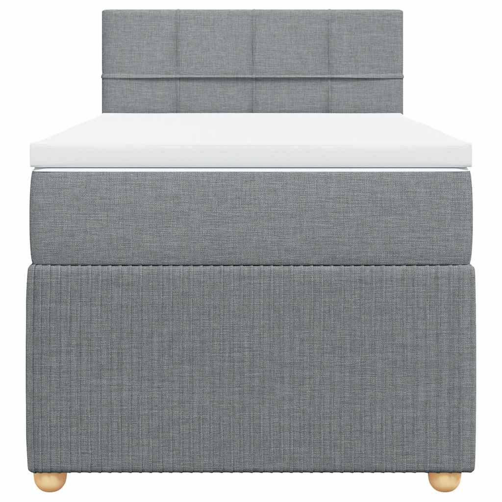 vidaXL Boxspring met matras stof lichtgrijs 90x190 cm grijs, foto 4