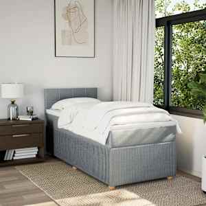 Box spring postel s matrací světle šedá 90x190 cm textil - obrázek 3