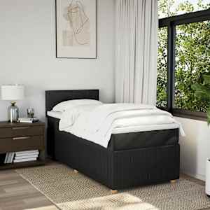 Box spring postel s matrací černá 90x190 cm textil - obrázek 3