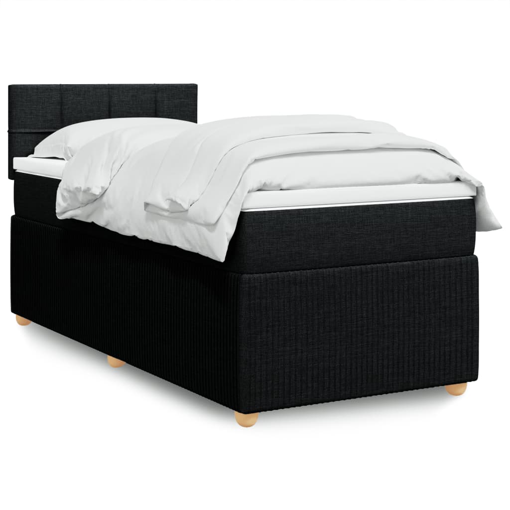 Boxspringbett mit Matratze Schwarz 90×190 cm Stoff