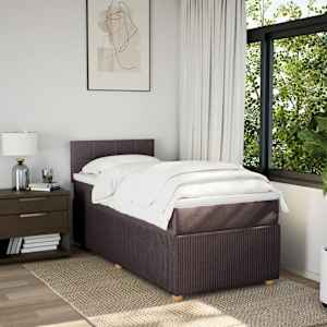 Box spring postel s matrací tmavě hnědá 90x190 cm textil - obrázek 3