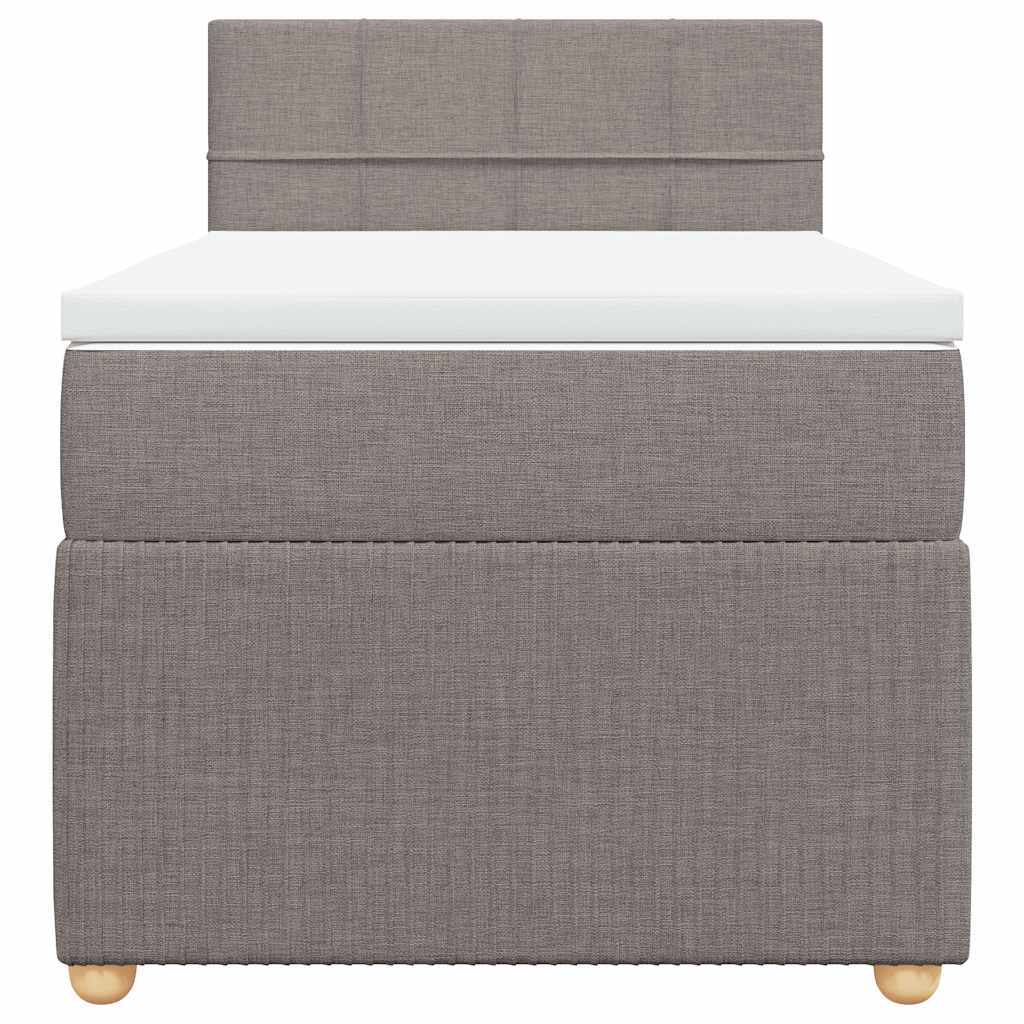 vidaXL Boxspring met matras stof taupe 90x190 cm, foto 4