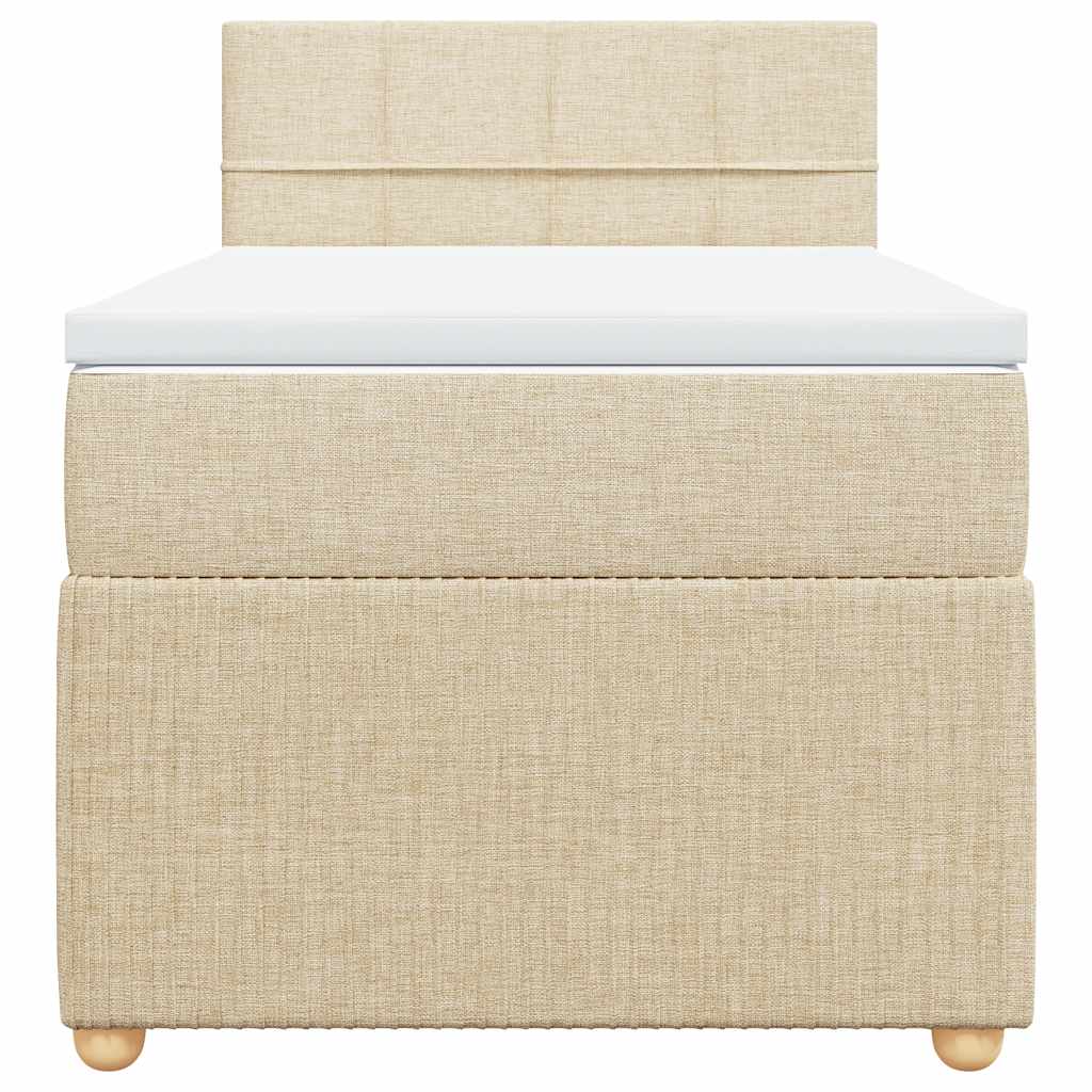 vidaXL Boxspring met matras stof crèmekleurig 90x190 cm, foto 4