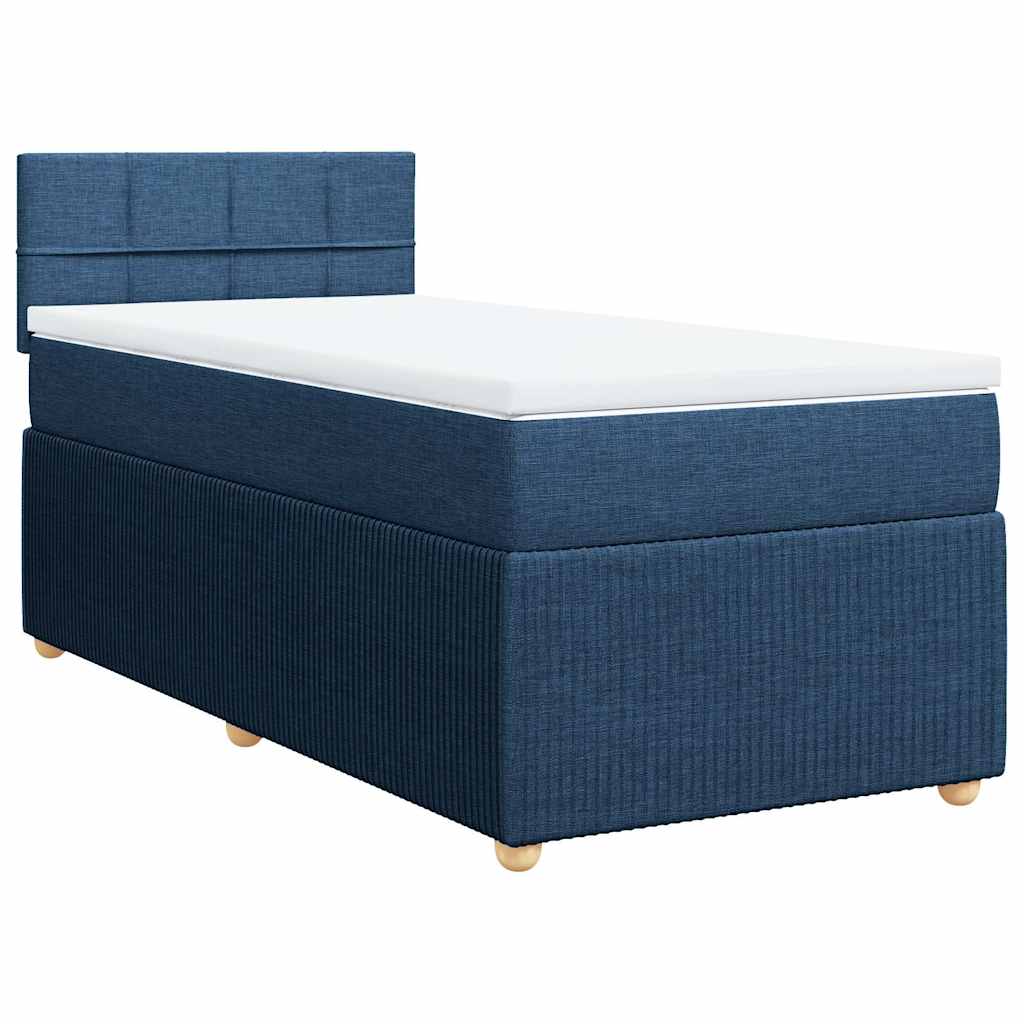 Thumbnail - vidaXL Boxspringbett mit Matratze Blau 90x190 cm Stoff