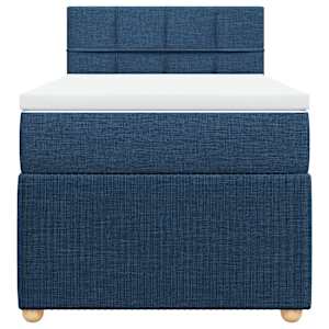 Box spring postel s matrací modrá 90x190 cm textil - obrázek 4