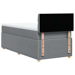 Box spring postel s matrací světle šedá 90x190 cm textil - obrázek 6