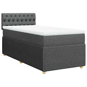 Box spring postel s matrací tmavě šedá 90x190 cm textil - obrázek 2