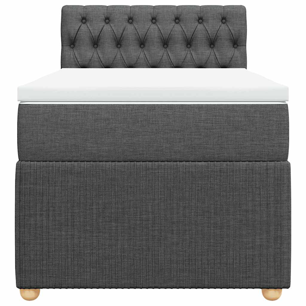 vidaXL Boxspring met matras stof donkergrijs 90x190 cm grijs, foto 4