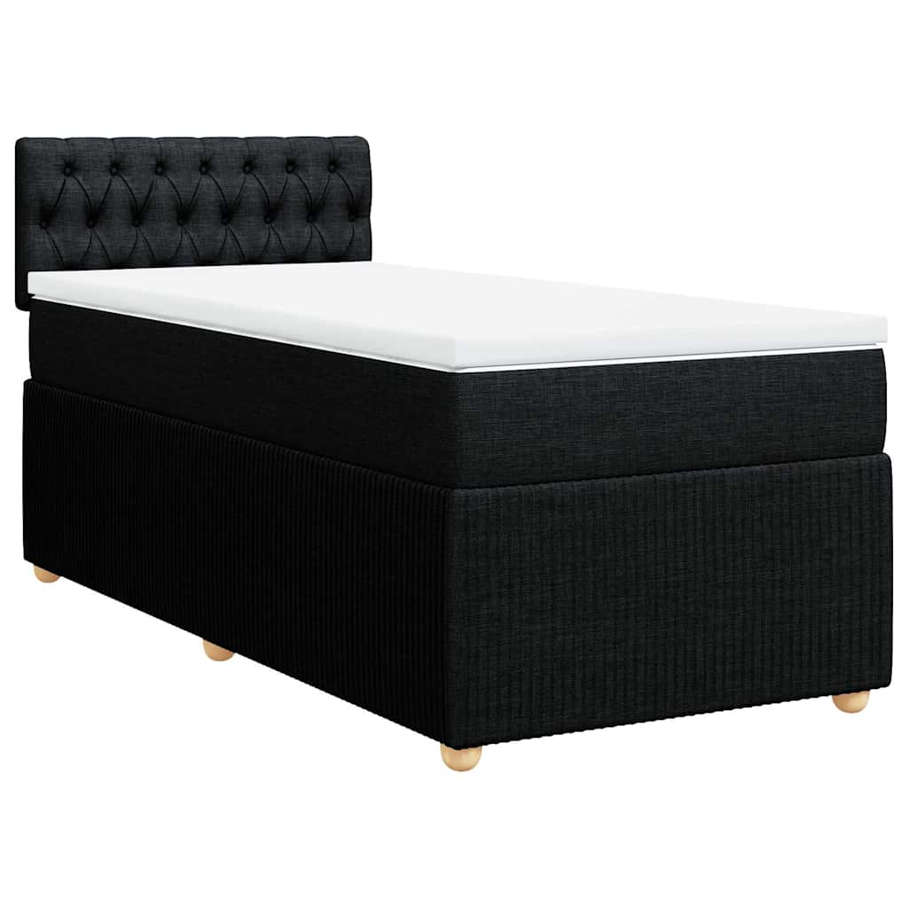 Levně vidaXL Box spring postel s matrací černá 90x190 cm textil