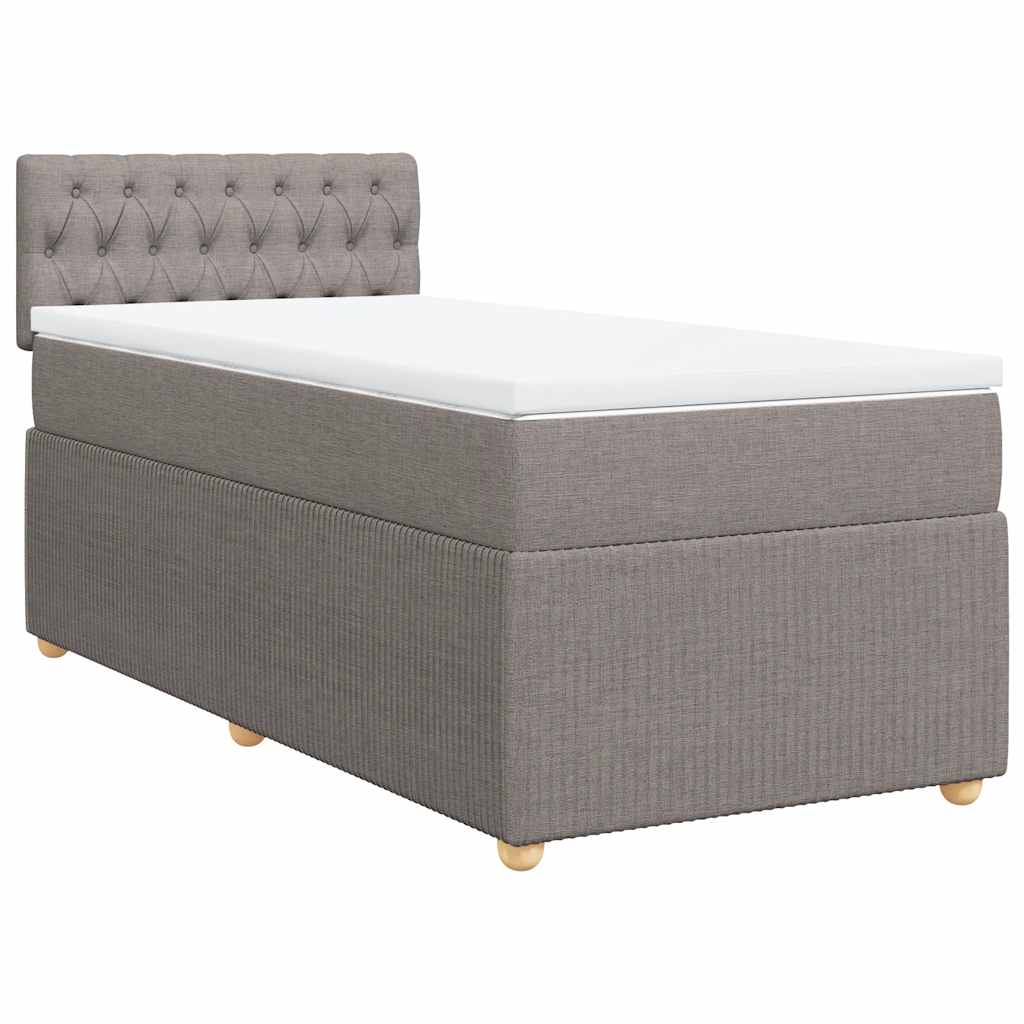 vidaXL Boxspring met matras stof taupe 90x190 cm, foto 3