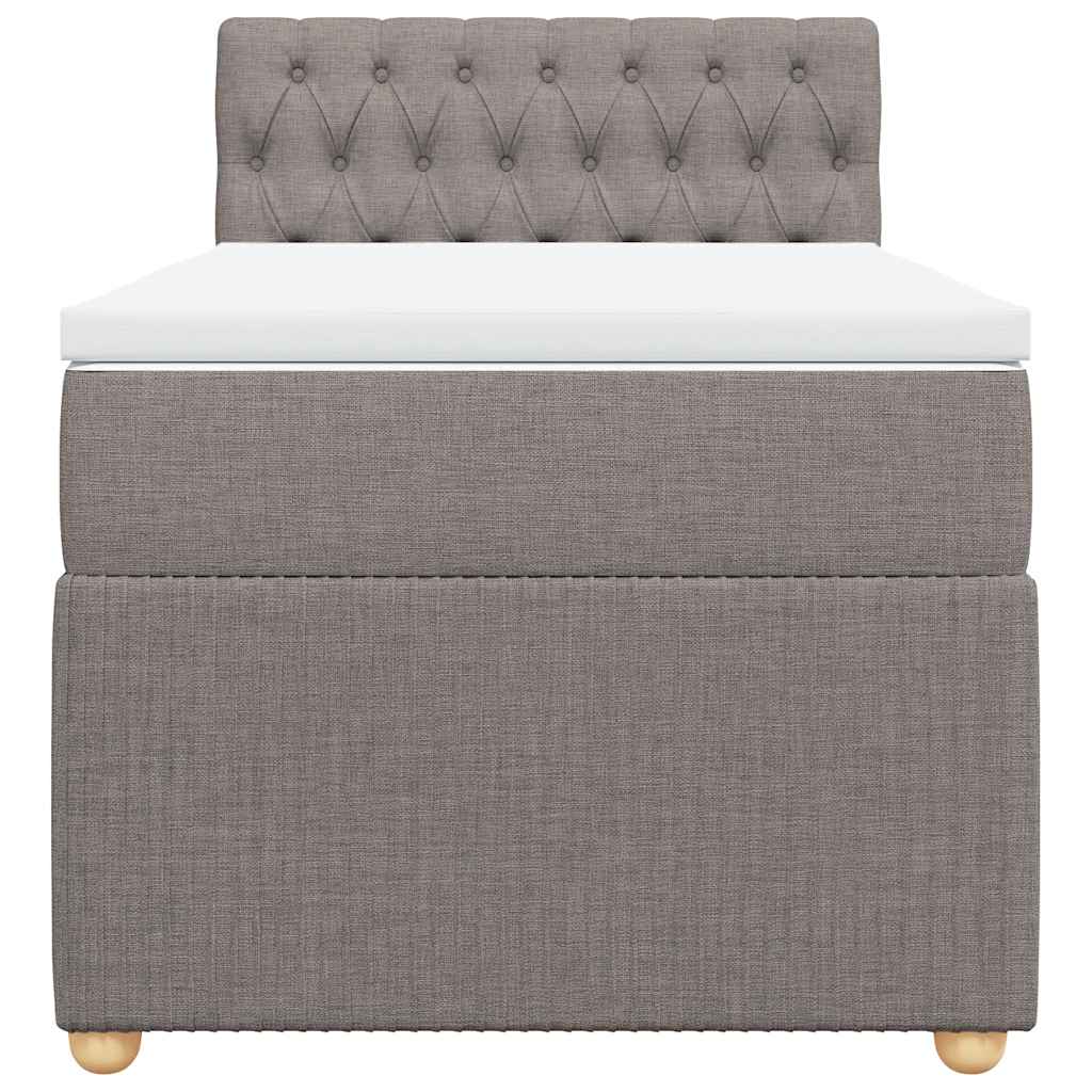 vidaXL Boxspring met matras stof taupe 90x190 cm, foto 4