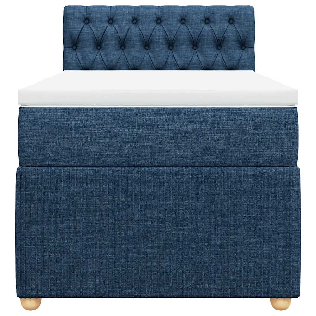 vidaXL Boxspring met matras stof blauw 90x190 cm, foto 4