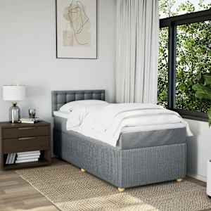 Box spring postel s matrací světle šedá 90x190 cm textil - obrázek 3