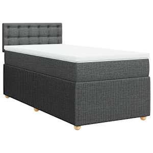 Box spring postel s matrací tmavě šedá 90x190 cm textil - obrázek 2