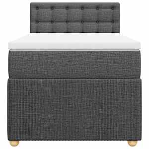 Box spring postel s matrací tmavě šedá 90x190 cm textil - obrázek 4