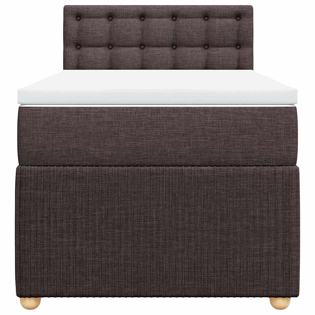 vidaXL Boxspring met matras stof donkerbruin 90x190 cm bruin, foto 4