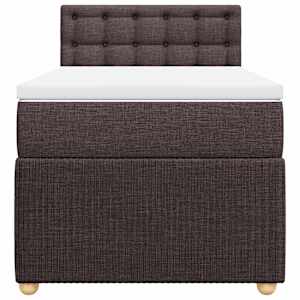 Box spring postel s matrací tmavě hnědá 90x190 cm textil - obrázek 4