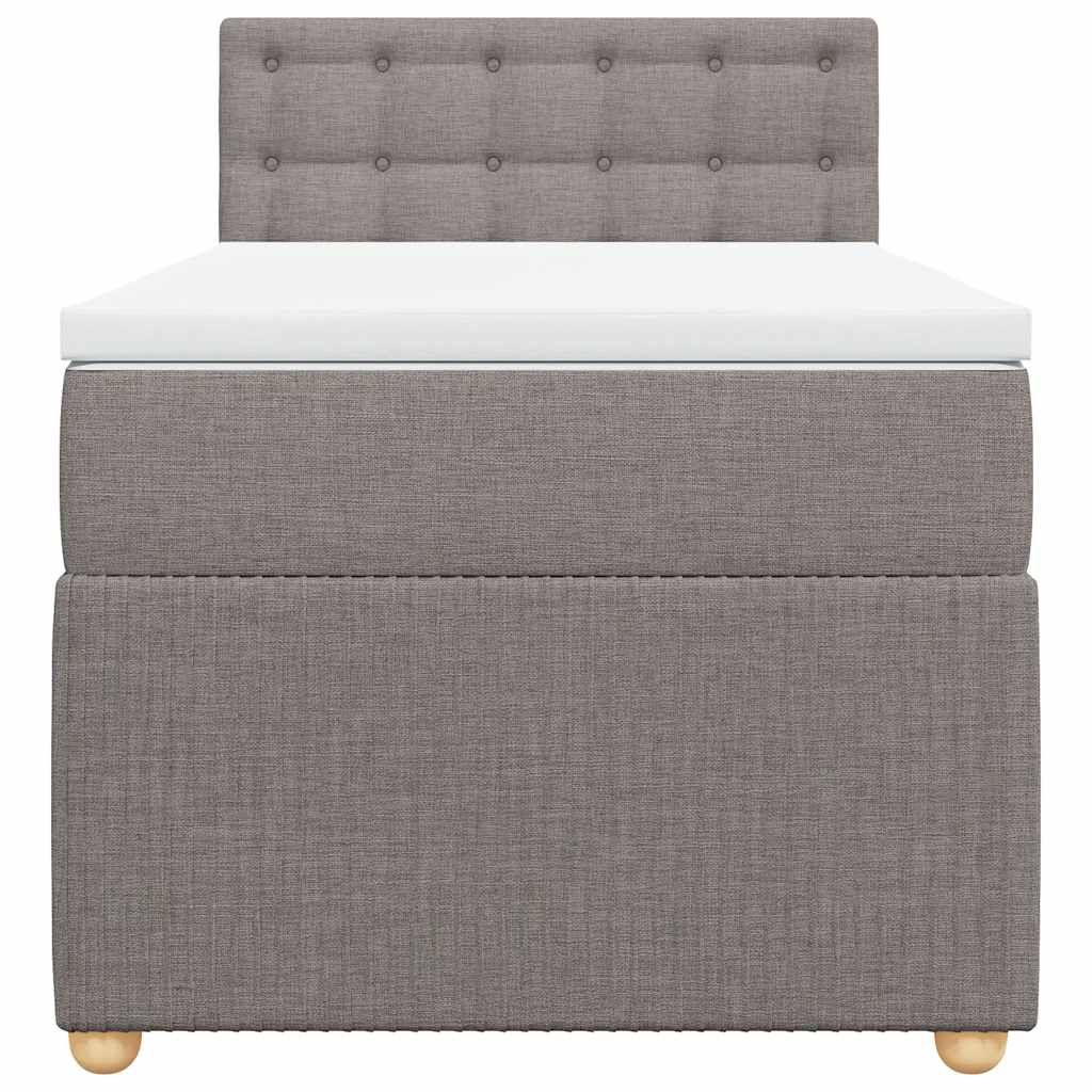 vidaXL Boxspring met matras stof taupe 90x190 cm, foto 4