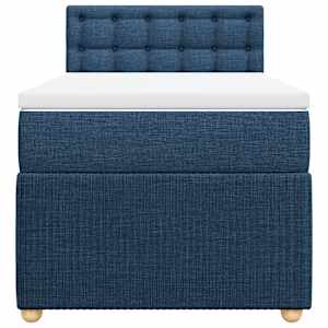 Box spring postel s matrací modrá 90x190 cm textil - obrázek 4