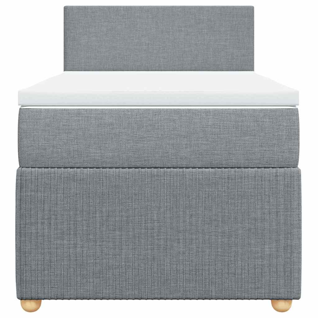 vidaXL Boxspring met matras stof lichtgrijs 90x200 cm grijs, foto 4