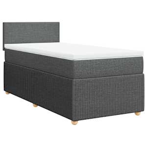 Box spring postel s matrací tmavě šedá 90x200 cm textil - obrázek 2