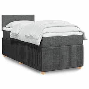 Box spring postel s matrací tmavě šedá 90x200 cm textil - obrázek 1