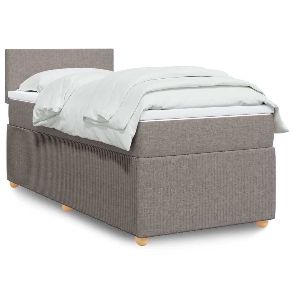 Boxspringbett mit Matratze Taupe 90×200 cm Stoff