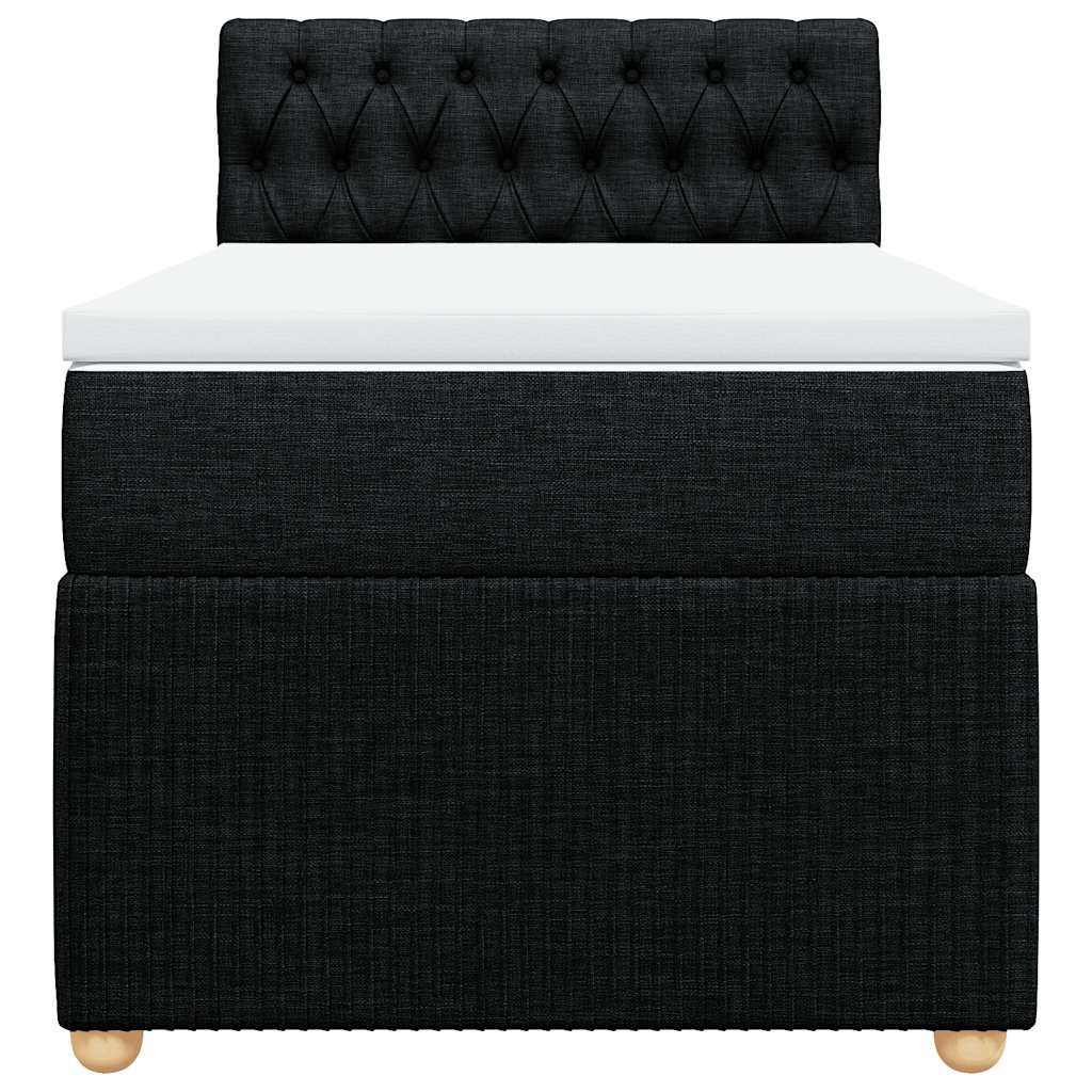 vidaXL Boxspring met matras stof zwart 90x200 cm, foto 4