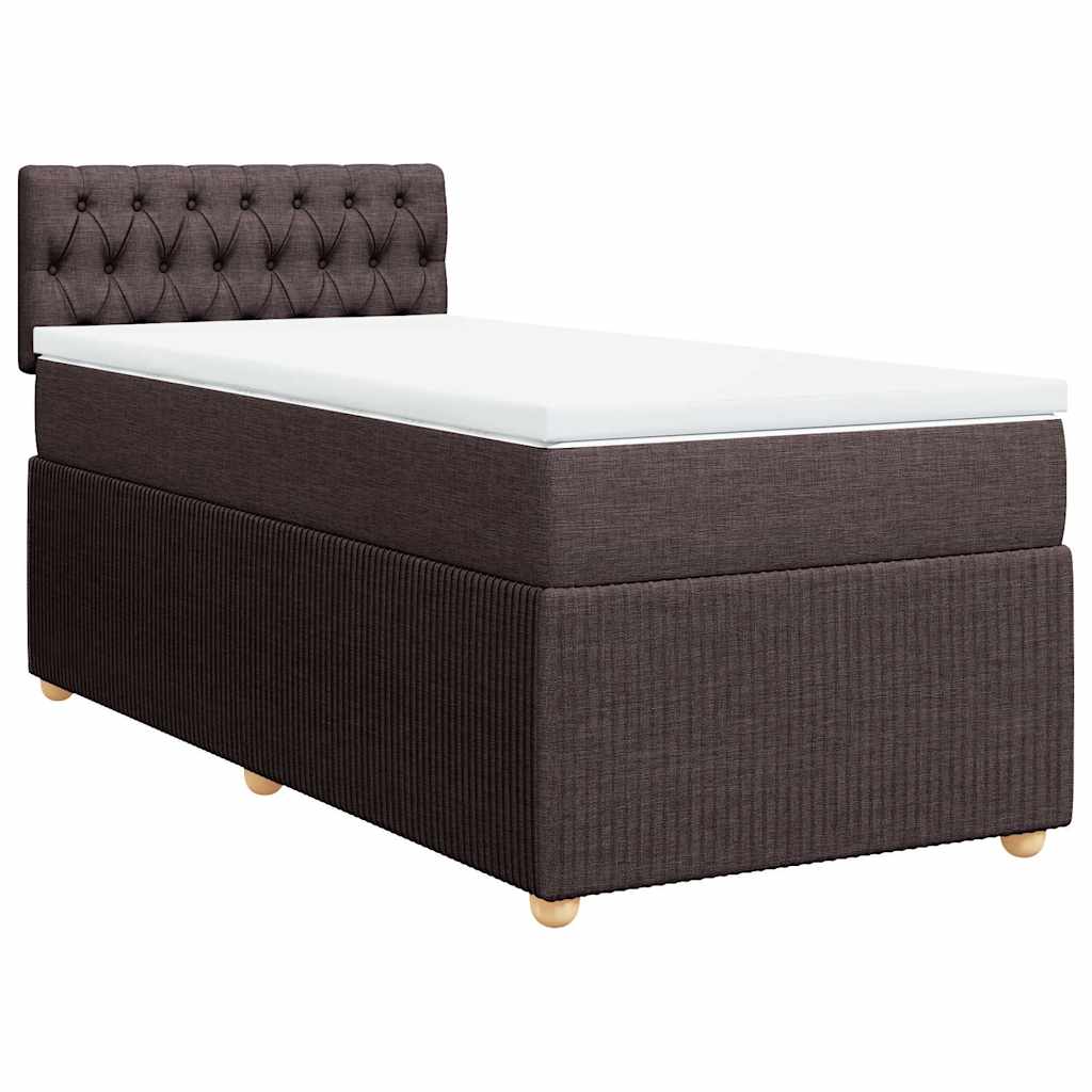 vidaXL Boxspring met matras stof donkerbruin 90x200 cm bruin, foto 3