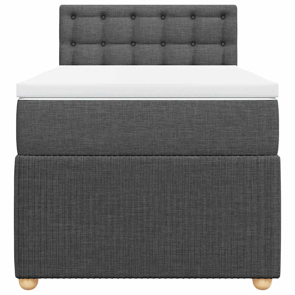 vidaXL Boxspring met matras stof donkergrijs 90x200 cm grijs, foto 4
