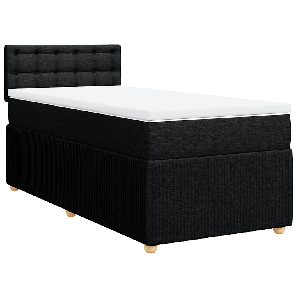 E-shop vidaXL Posteľný rám boxspring s matracom čierny 90x200 cm látka