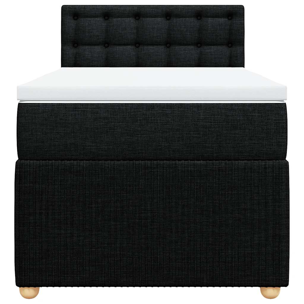 vidaXL Boxspring met matras stof zwart 90x200 cm, foto 4