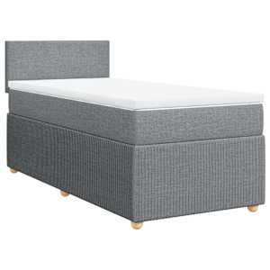 Box spring postel s matrací světle šedý 100 x 200 cm textil - obrázek 2