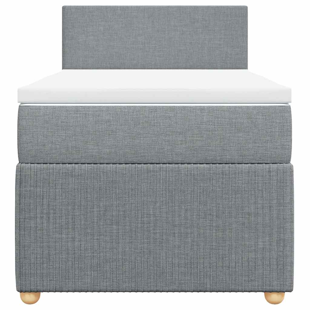 vidaXL Boxspring met matras stof lichtgrijs 100x200 cm grijs, foto 4