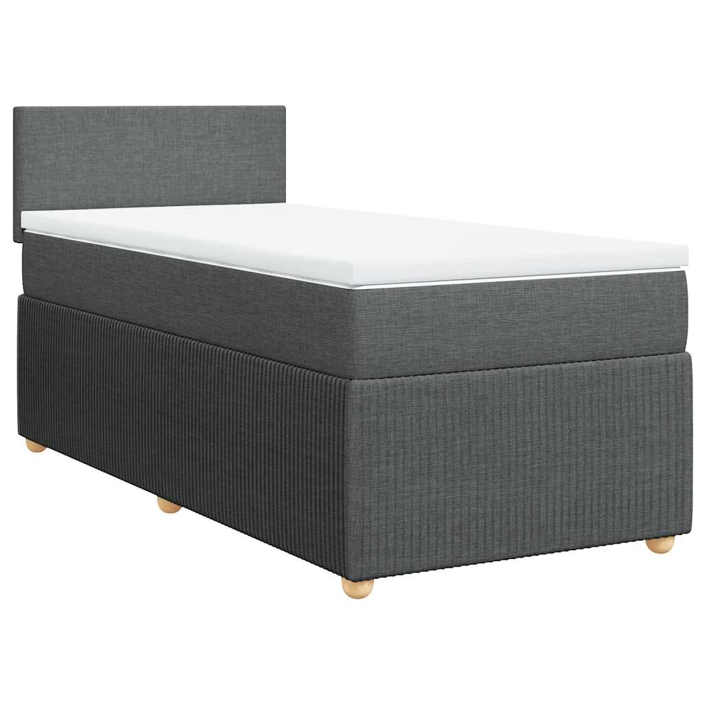 vidaXL Boxspring met matras stof donkergrijs 100x200 cm grijs, foto 3