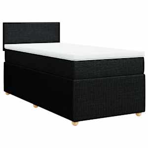 Box spring postel s matrací černá 100 x 200 cm textil - obrázek 2