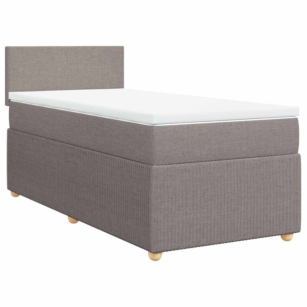 vidaXL Boxspring met matras stof taupe 100x200 cm, foto 3