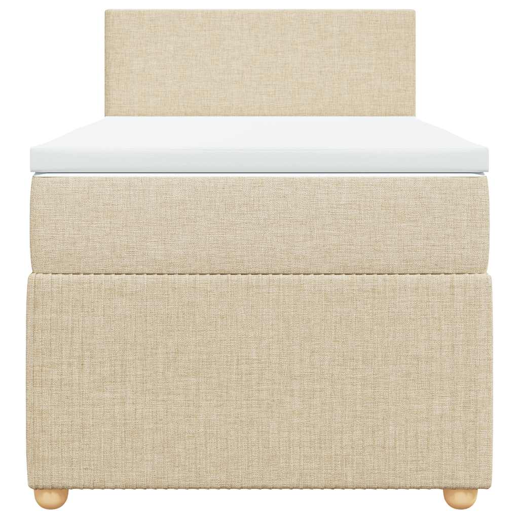 vidaXL Boxspring met matras stof crèmekleurig 100x200 cm, foto 4