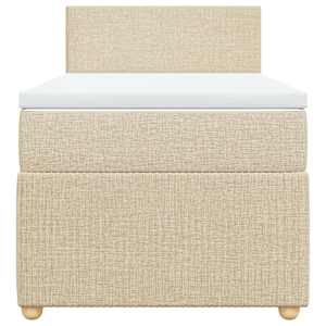 Box spring postel s matrací krémová 100 x 200 cm textil - obrázek 4