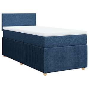 Box spring postel s matrací modrá 100 x 200 cm textil - obrázek 2