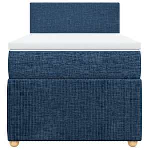 Box spring postel s matrací modrá 100 x 200 cm textil - obrázek 4