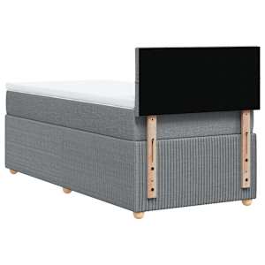 Box spring postel s matrací světle šedý 100 x 200 cm textil - obrázek 6