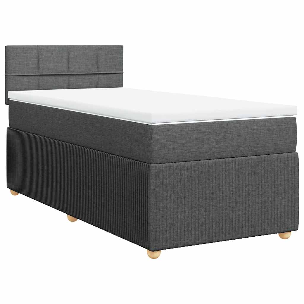 vidaXL Box spring postel s matrací tmavě šedá 100 x 200 cm textil