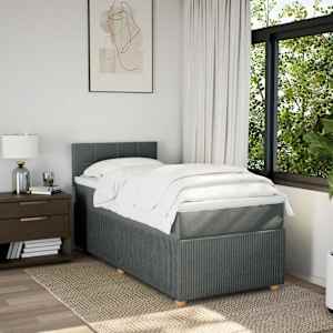 Box spring postel s matrací tmavě šedá 100 x 200 cm textil - obrázek 3