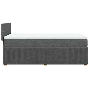Box spring postel s matrací tmavě šedá 100 x 200 cm textil - obrázek 5
